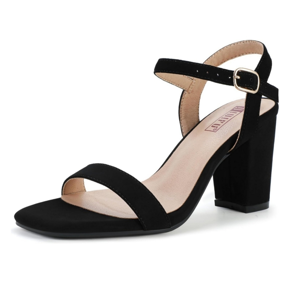 Elegant Black Block Heel Sandals - Picture 3 of 16